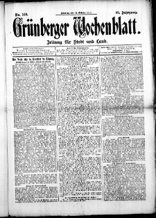 Gr&uuml;nberger Wochenblatt: Zeitung f&uuml;r Stadt und Land, No. 126. (21. Oktober 1913)