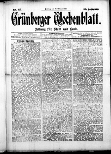 Gr&uuml;nberger Wochenblatt: Zeitung f&uuml;r Stadt und Land, No. 129. (28. Oktober 1913)