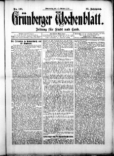 Gr&uuml;nberger Wochenblatt: Zeitung f&uuml;r Stadt und Land, No. 130. (30. Oktober 1913)