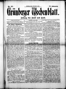 Gr&uuml;nberger Wochenblatt: Zeitung f&uuml;r Stadt und Land, No. 132. (4. November 1913)