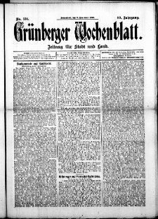 Gr&uuml;nberger Wochenblatt: Zeitung f&uuml;r Stadt und Land, No. 134. (8. November 1913)