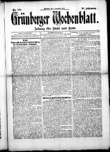 Gr&uuml;nberger Wochenblatt: Zeitung f&uuml;r Stadt und Land, No. 144. (2. Dezember 1913)