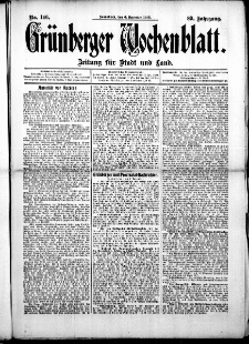 Gr&uuml;nberger Wochenblatt: Zeitung f&uuml;r Stadt und Land, No. 146. (6. Dezember 1913)