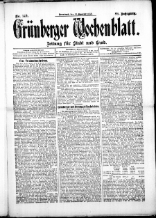 Gr&uuml;nberger Wochenblatt: Zeitung f&uuml;r Stadt und Land, No. 149. (13. Dezember 1913)