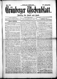 Gr&uuml;nberger Wochenblatt: Zeitung f&uuml;r Stadt und Land, No. 150. (16. Dezember 1913)
