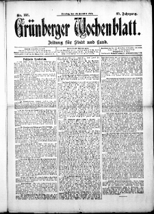 Gr&uuml;nberger Wochenblatt: Zeitung f&uuml;r Stadt und Land, No. 153. (23. Dezember 1913)