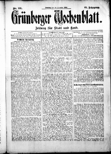 Gr&uuml;nberger Wochenblatt: Zeitung f&uuml;r Stadt und Land, No. 155. (28. Dezember 1913)