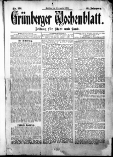 Gr&uuml;nberger Wochenblatt: Zeitung f&uuml;r Stadt und Land, No. 156. (30. Dezember 1913)