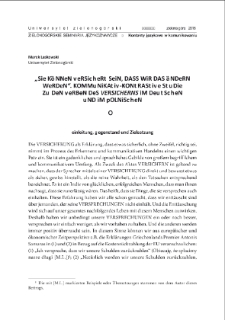"Sie können versichert sein, dass wir das ändern werden". Kommunikativ-kontrastive Studie zu den Verben des "versicherns" im Deutschen und im Polnischen = "Może być pan pewien, że to zmienimy". Studium komunikatywno-kontrastywne czasowników zapewniania w języku niemieckim i polskim = "You can be sure we`ll change this". A communicative-contrastive study of the verbs of assurance in German and Polish