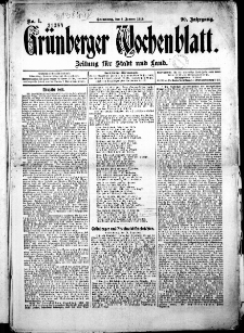 Grünberger Wochenblatt: Zeitung für Stadt und Land, No. 1. (1. Januar 1914)