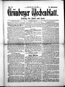 Grünberger Wochenblatt: Zeitung für Stadt und Land, No. 83. (11. Juli 1914)