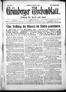 Grünberger Wochenblatt: Zeitung für Stadt und Land, No. 204. (11. Dezember 1914)