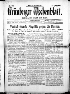 Grünberger Wochenblatt: Zeitung für Stadt und Land, No. 214. (23. Dezember 1914)