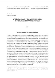 Wybrane aspekty kategorii kontaktu w dyskursie antynarkotykowym = The category of contact in anti-drugs discourse: Selected aspects