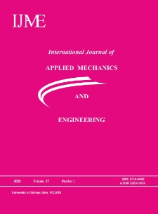 International Journal of Applied Mechanics and Engineering (IJAME), volume 27, number 1 (2022) - spis treści