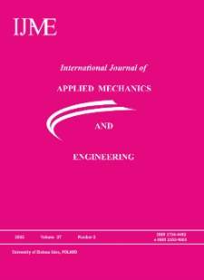 International Journal of Applied Mechanics and Engineering (IJAME), volume 27, number 2 (2022) - Contents
