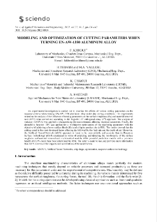Modeling and optimization of cutting parameters when turning EN-AW-1350 aluminum alloy