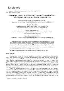 Influence of welding parameters of resistance spot welding on joining aluminum with copper