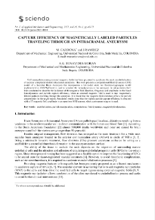Capture efficiency of magnetically labeled particles traveling through an intracranial aneurysm