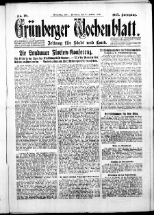 Gr&uuml;nberger Wochenblatt: Zeitung f&uuml;r Stadt und Land, No.18. ( 22. Januar 1930 )
