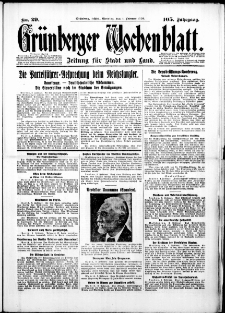 Gr&uuml;nberger Wochenblatt: Zeitung f&uuml;r Stadt und Land, No.29. ( 4. Februar 1930 )