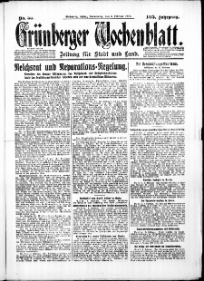 Gr&uuml;nberger Wochenblatt: Zeitung f&uuml;r Stadt und Land, No.31. ( 6. Februar 1930 )