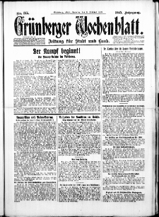 Gr&uuml;nberger Wochenblatt: Zeitung f&uuml;r Stadt und Land, No.35. ( 11. Februar 1930 )