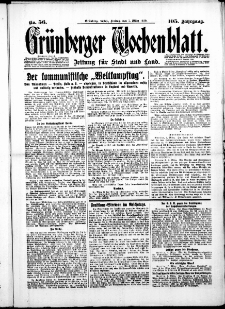 Gr&uuml;nberger Wochenblatt: Zeitung f&uuml;r Stadt und Land, No.56. ( 7. M&auml;rz 1930 )