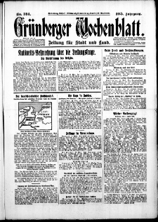 Gr&uuml;nberger Wochenblatt: Zeitung f&uuml;r Stadt und Land, No. 124. ( 28./ 29. Mai 1930 )
