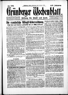 Gr&uuml;nberger Wochenblatt: Zeitung f&uuml;r Stadt und Land, No. 133. ( 10. Juni 1930 )