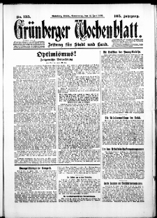 Gr&uuml;nberger Wochenblatt: Zeitung f&uuml;r Stadt und Land, No. 135. ( 12. Juni 1930 )