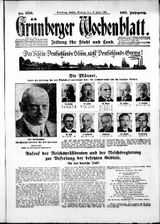 Gr&uuml;nberger Wochenblatt: Zeitung f&uuml;r Stadt und Land, No. 150. ( 30. Juni 1930 )