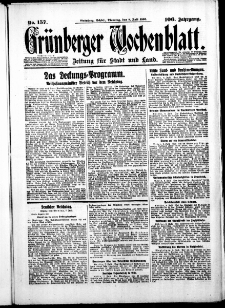 Gr&uuml;nberger Wochenblatt: Zeitung f&uuml;r Stadt und Land, No. 157. ( 8. Juli 1930 )