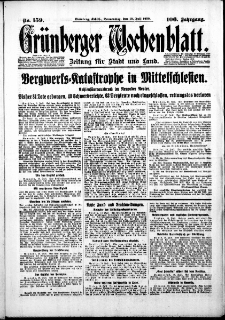Gr&uuml;nberger Wochenblatt: Zeitung f&uuml;r Stadt und Land, No. 159. ( 10. Juli 1930 )