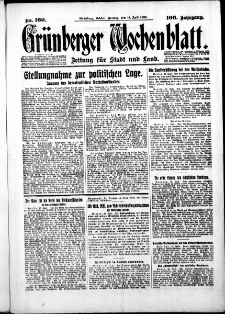 Gr&uuml;nberger Wochenblatt: Zeitung f&uuml;r Stadt und Land, No. 160. ( 11. Juli 1930 )