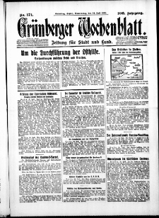 Gr&uuml;nberger Wochenblatt: Zeitung f&uuml;r Stadt und Land, No. 171. ( 24. Juli 1930 )