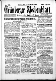 Gr&uuml;nberger Wochenblatt: Zeitung f&uuml;r Stadt und Land, No. 177. ( 31. Juli 1930 )