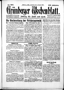 Gr&uuml;nberger Wochenblatt: Zeitung f&uuml;r Stadt und Land, No. 200. ( 27. August 1930 )