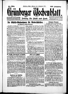 Gr&uuml;nberger Wochenblatt: Zeitung f&uuml;r Stadt und Land, No. 204. ( 1. September 1930 )