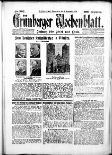 Gr&uuml;nberger Wochenblatt: Zeitung f&uuml;r Stadt und Land, No. 207. ( 4. September1930 )