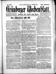 Gr&uuml;nberger Wochenblatt: Zeitung f&uuml;r Stadt und Land, No. 210. ( 8. September 1930 )