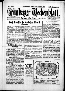 Gr&uuml;nberger Wochenblatt: Zeitung f&uuml;r Stadt und Land, No. 226. ( 26. September 1930 )