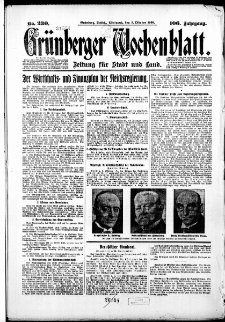 Gr&uuml;nberger Wochenblatt: Zeitung f&uuml;r Stadt und Land, No. 230. ( 1. Oktober 1930 )