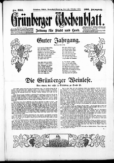 Gr&uuml;nberger Wochenblatt: Zeitung f&uuml;r Stadt und Land, No. 233. ( 4./ 5. Oktober 1930 )