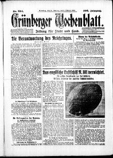 Gr&uuml;nberger Wochenblatt: Zeitung f&uuml;r Stadt und Land, No. 234. ( 6. Oktober 1930 )