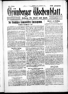 Gr&uuml;nberger Wochenblatt: Zeitung f&uuml;r Stadt und Land, No. 235. ( 7. Oktober 1930 )