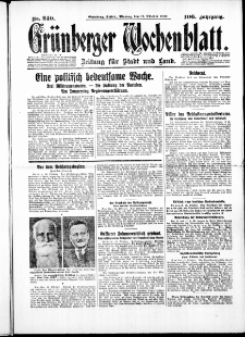 Gr&uuml;nberger Wochenblatt: Zeitung f&uuml;r Stadt und Land, No. 240. ( 13. Oktober 1930 )