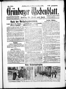 Gr&uuml;nberger Wochenblatt: Zeitung f&uuml;r Stadt und Land, No. 241. ( 14. Oktober 1930 )