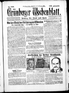 Gr&uuml;nberger Wochenblatt: Zeitung f&uuml;r Stadt und Land, No. 242. ( 15. Oktober 1930 )