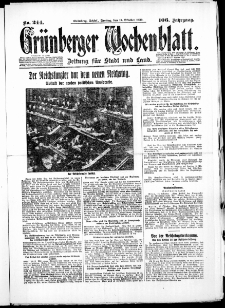 Gr&uuml;nberger Wochenblatt: Zeitung f&uuml;r Stadt und Land, No. 244. ( 17. Oktober 1930 )